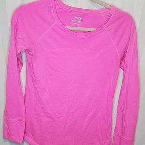 Girls Pink Plain Long Sleeve Shirt Top Size 14 by Justice